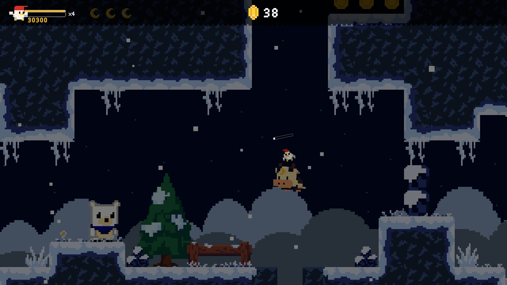 Exploring snowy ruins with an owl guardian